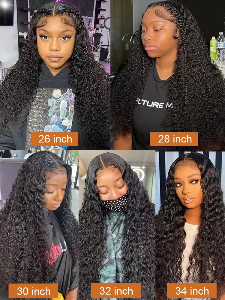 Deep Wave Lace Front Human Hair Curly Wigs