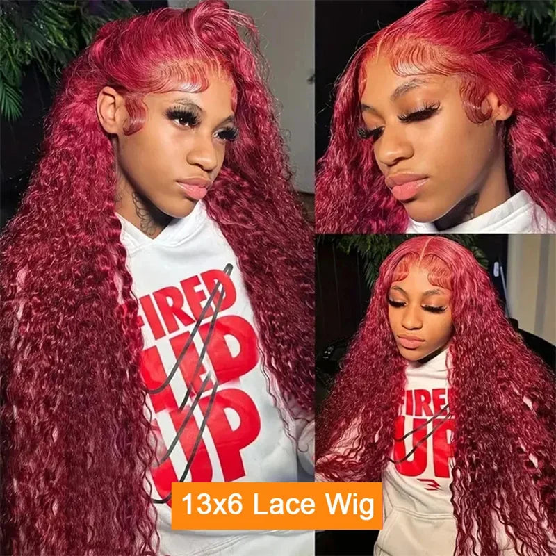 Burgundy Hd Lace Frontal Human Hair Wig